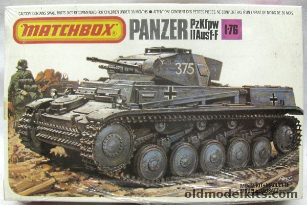 Matchbox 1/76 Panzer PzKfpw II Ausf-F Tank with Diorama Display Base, PK81 plastic model kit